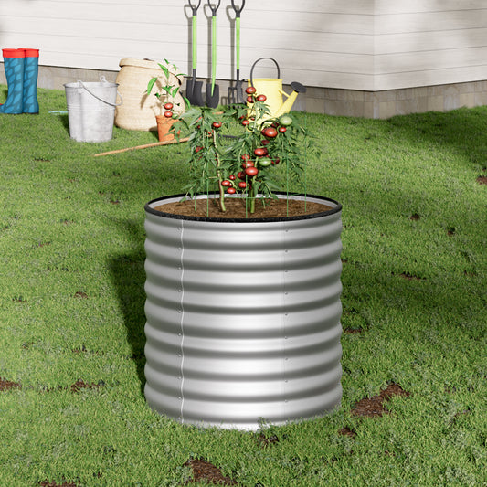 80CM Height Silver Galvanized Steel Raised Garden Bed