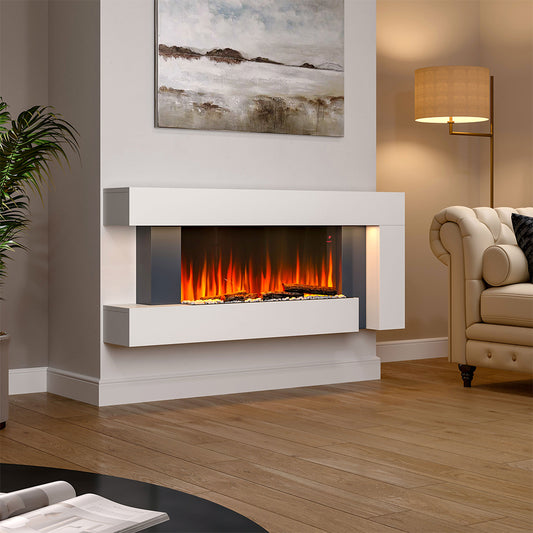 52 Inch C-Frame Freestanding Fireplace Suite