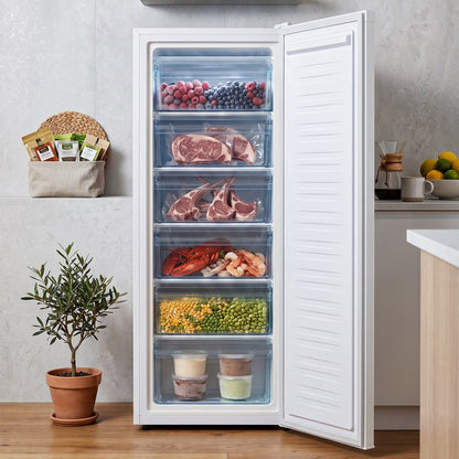 175L White Upright Freezer