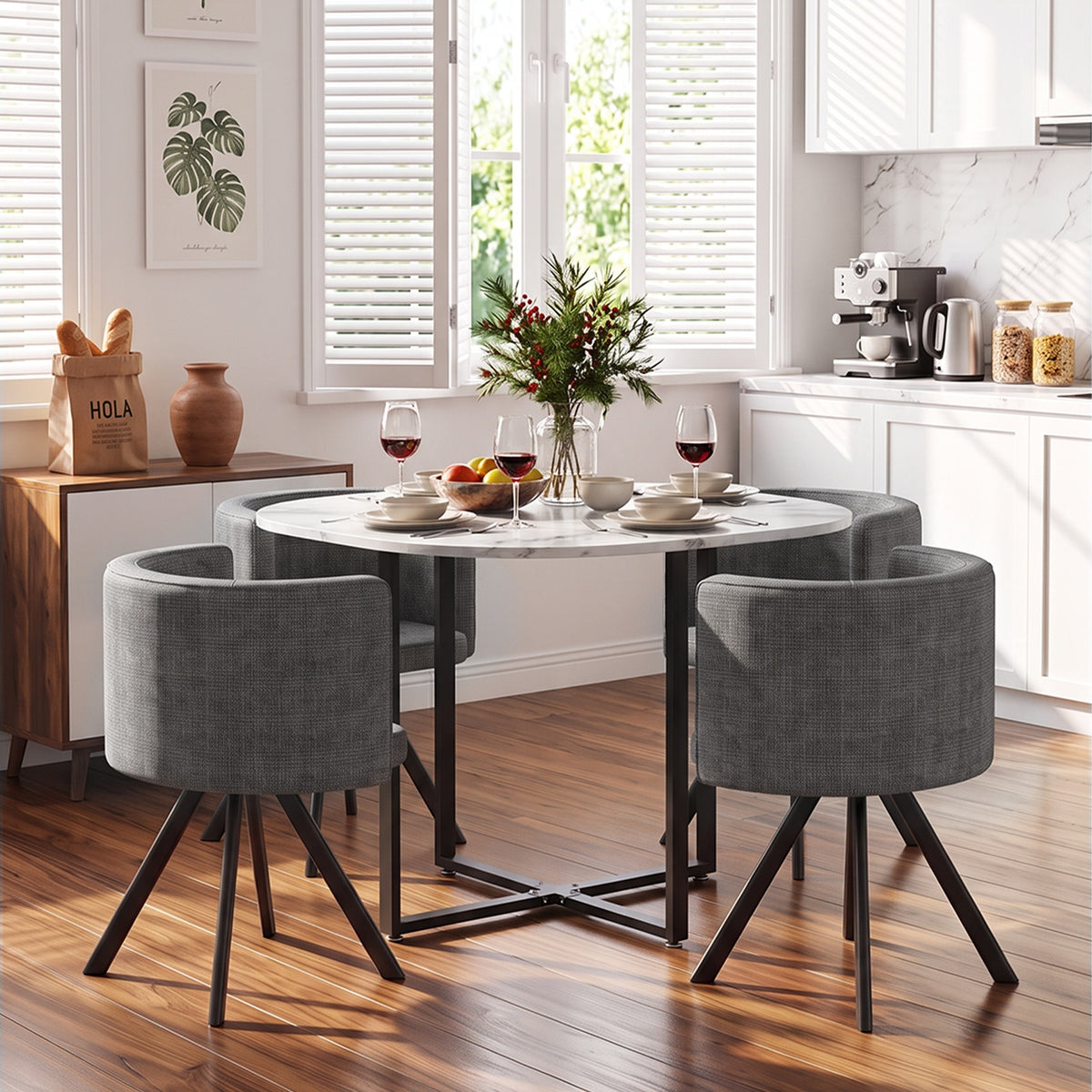 Dining Table Set with 4 Chairs