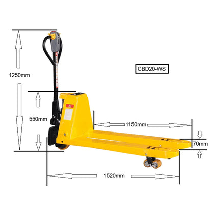 1500kg/2000kg Fully Electric Pallet Truck with Lithium Battery
