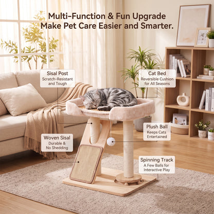 Cat Tree with Scratching Posts and Toy