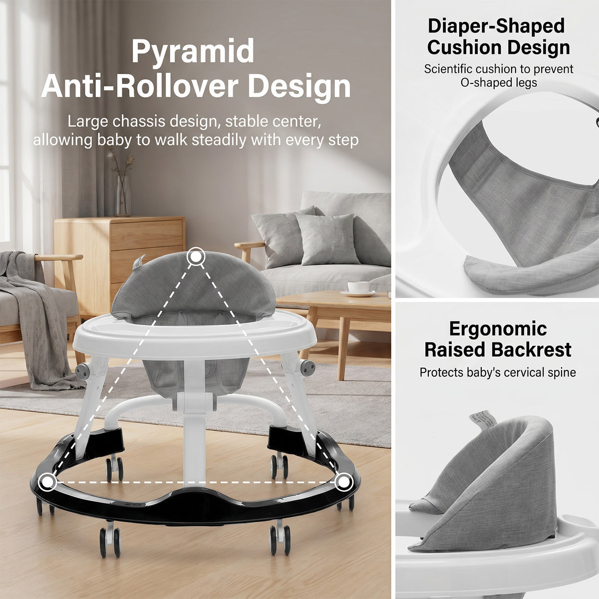 Foldable & Adjustable Baby Walker