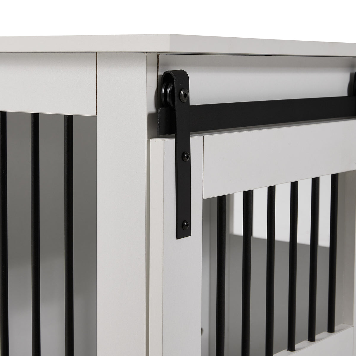 Wooden Dog Crate with Lockable Barn Door
