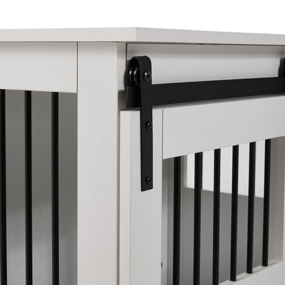 Wooden Dog Crate with Lockable Barn Door