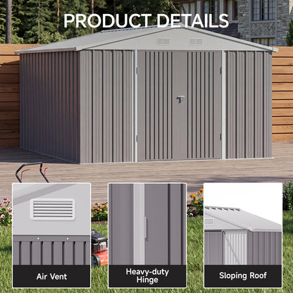 317.6cm Wide Outdoor Metal Storage Shed