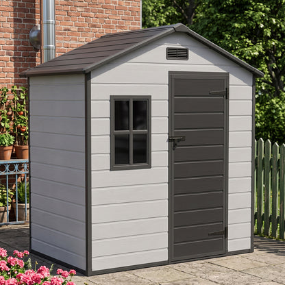 6x4FT Outdoor Aluminum & PP Storage Shed