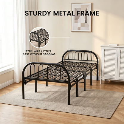 Metal Folding Bed Frame With Secure Buckle Design