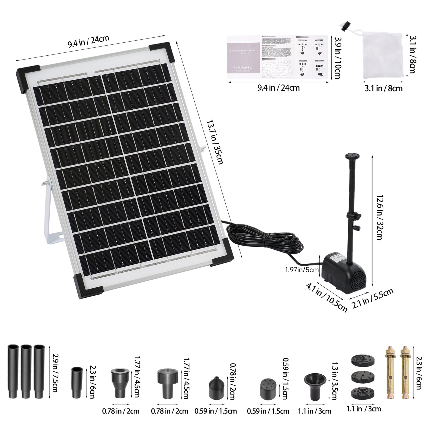 10W Solar Fountain Pump