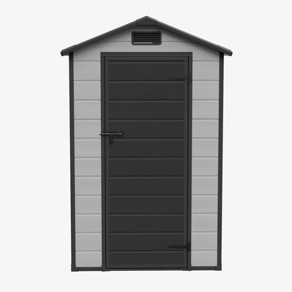 4 x 6 ft Plastic Garden Storage Shed with Apex Roof & Lockable Door
