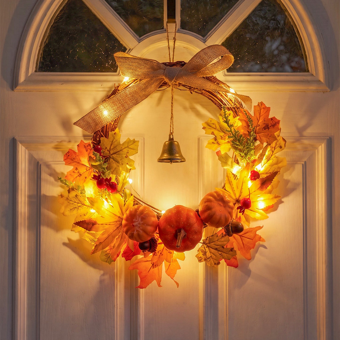 Decorative Wreath with 2m Copper Wire Lights