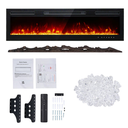 40–70 Inch Smart Electric Fireplace with 12 Flame Colours