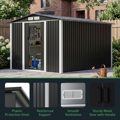 Metal Garden Storage Shed with Lockable Door