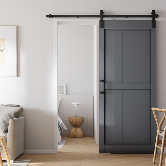 Farmhouse Style Wooden Barn Door with Sliding Kit
