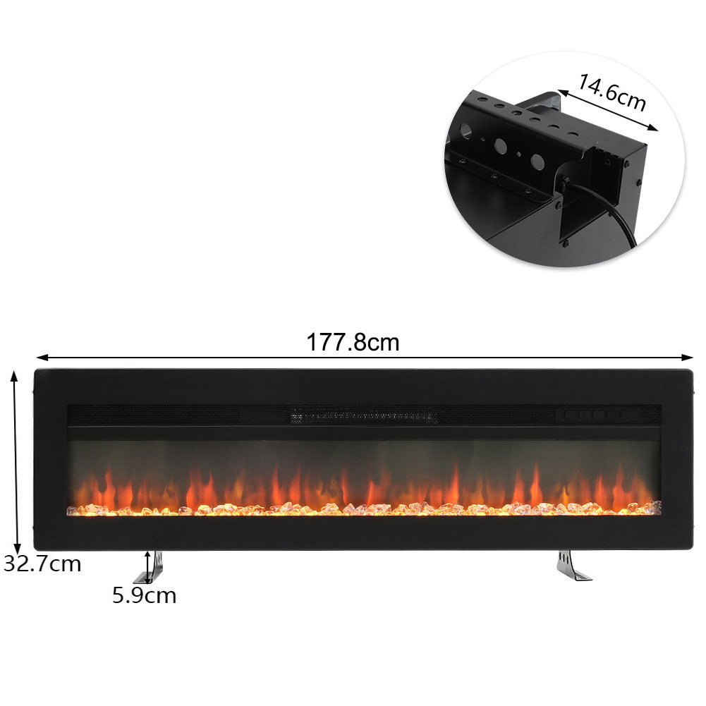 40/50/60/70 Inch Electric Fire with 12 Flame Colours & Remote Control