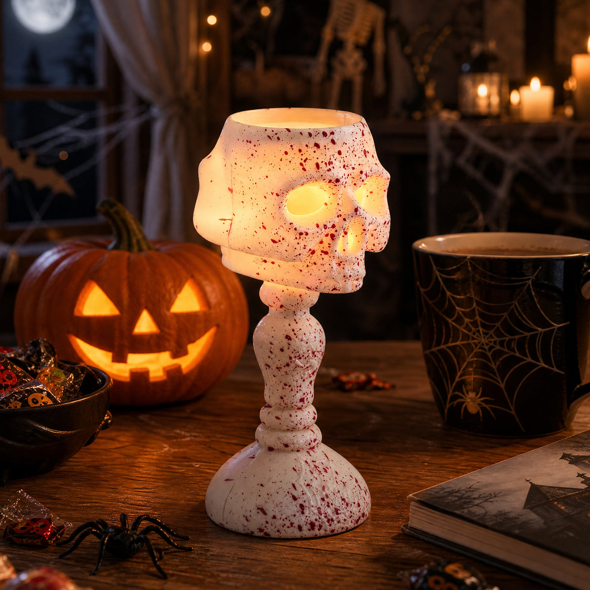 LED Spooky Double-Faced Skull Lamp