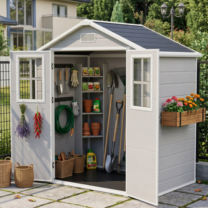 6x4 FT Garden Storage Shed with Lockable Door