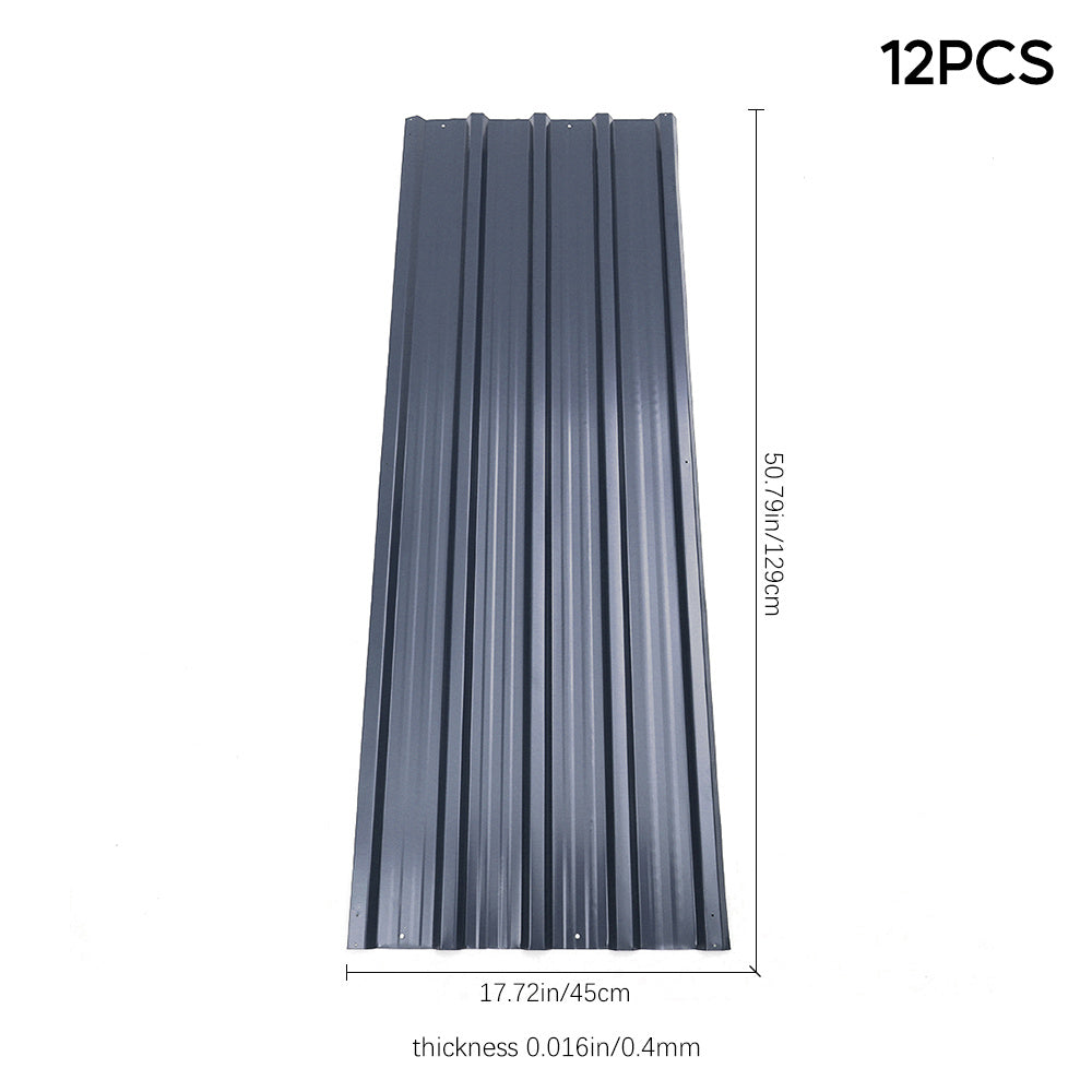 Set of 12 Steel Corrugated Panels