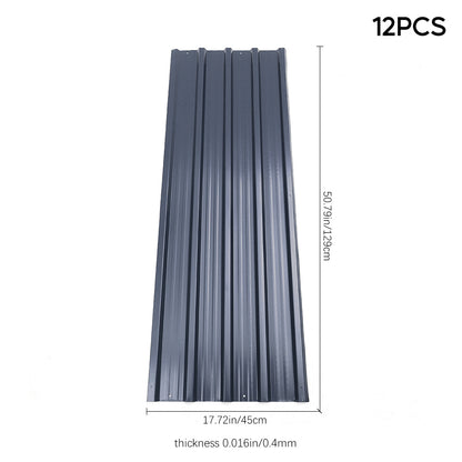 Set of 12 Steel Corrugated Panels