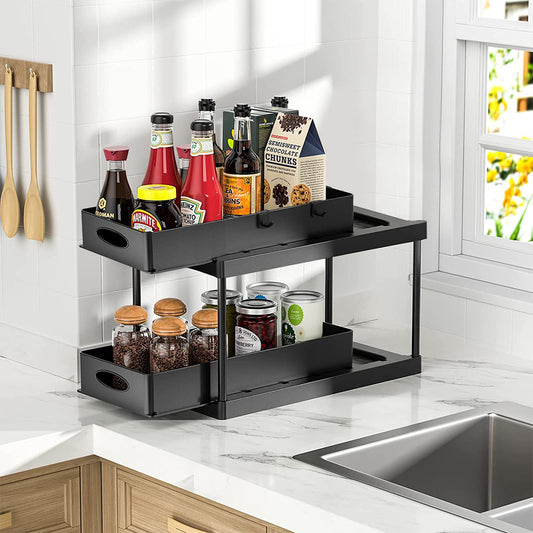 2-Tier Under Sink Pull Out Storage Organizer