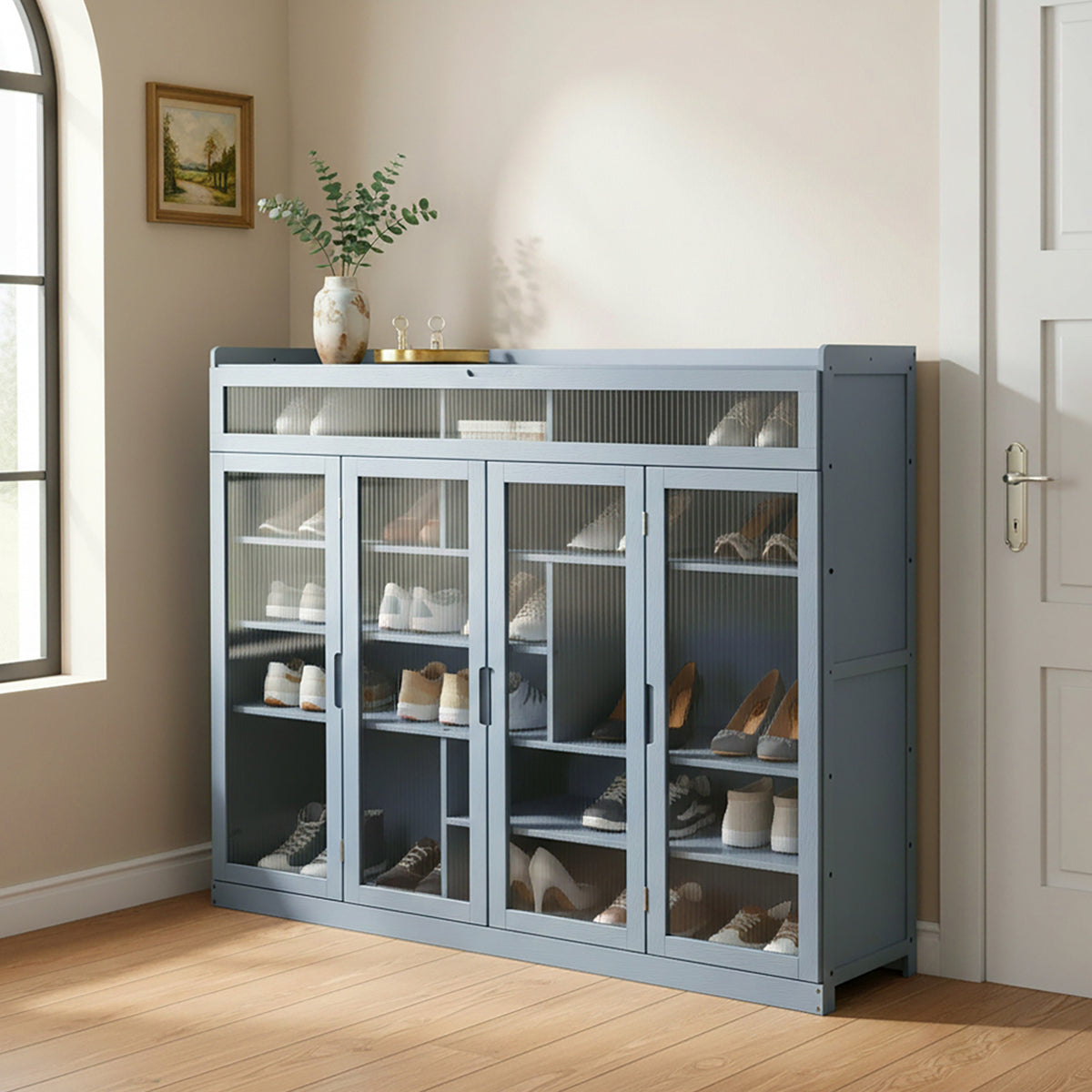 Shoe Storage Cabinet with Folding Doors