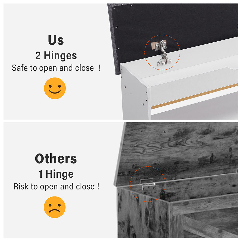 3-Tier Shoe Storage Bench with Padded Seat