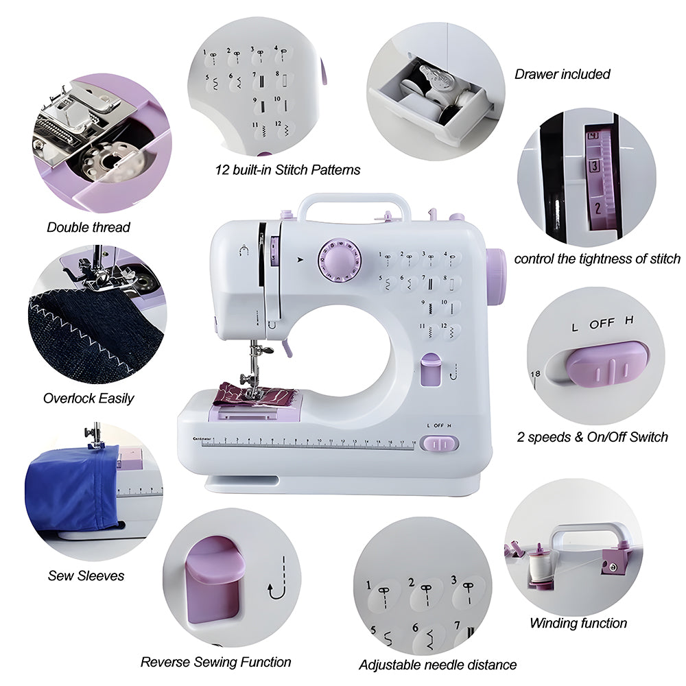 Portable Mini Sewing Machine with 12 Stitches