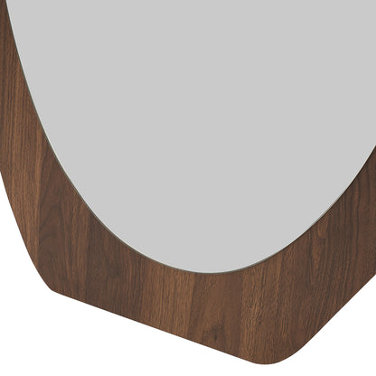 Wooden Frame Full Length Mirror with Mirror Base