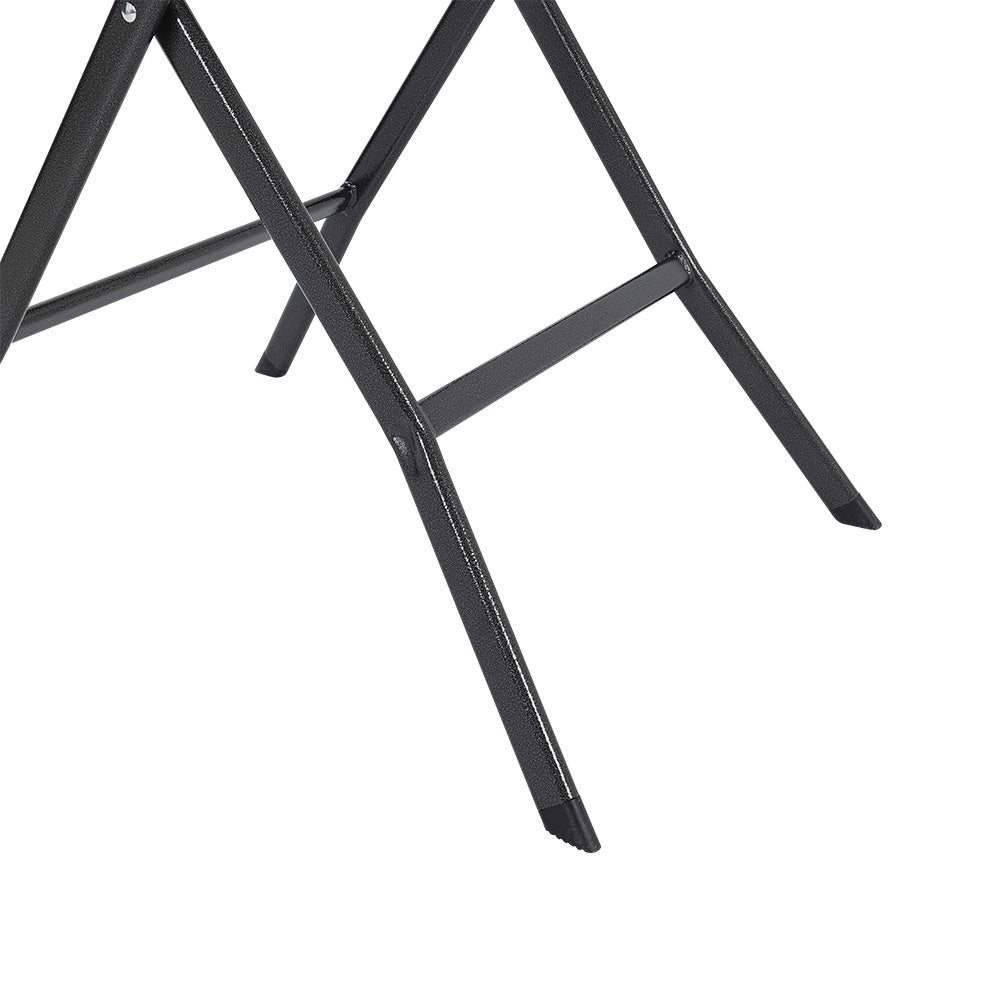 Set of 2 Outdoor Rattan Plastic Folding Chairs Black