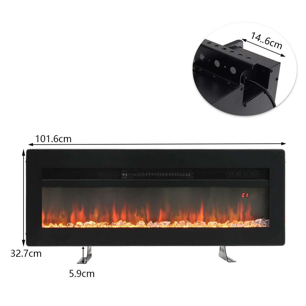 40/50/60/70 Inch Electric Fire with 12 Flame Colours & Remote Control