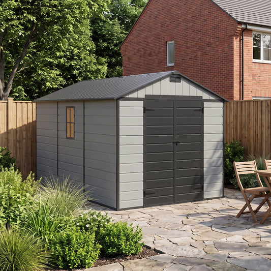 8X12FT Outdoor Aluminum & PP Storage Shed