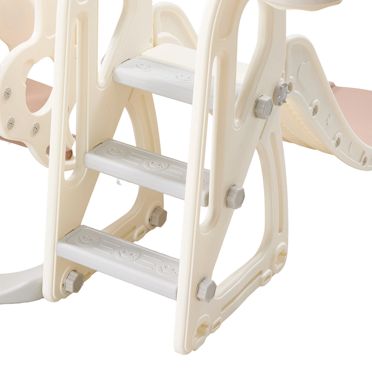 4-in-1 Kids Slide & Swing Set with Basketball Hoop