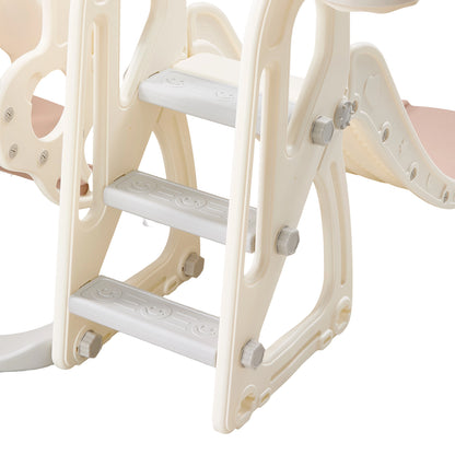 4-in-1 Kids Slide & Swing Set with Basketball Hoop