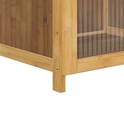 4-Tier Narrow Bookcase Storage Cabinet with Acrylic Door