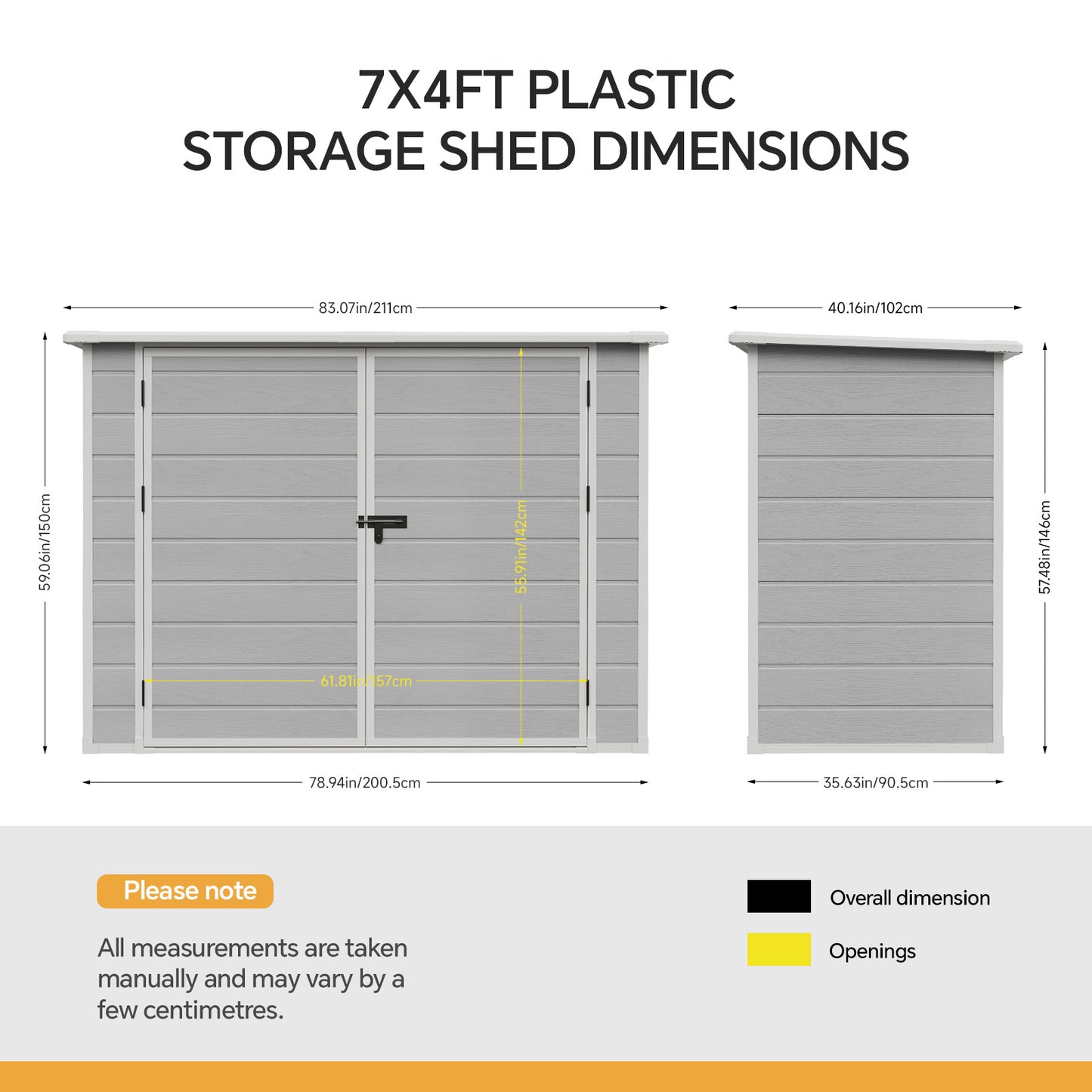 7X4 FT Outdoor Bicycle Storage Shed