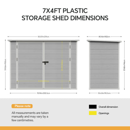 7X4 FT Outdoor Bicycle Storage Shed