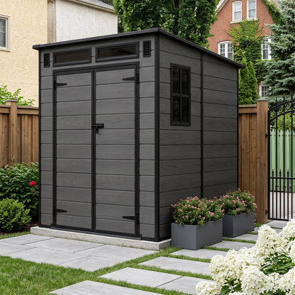 6 x 6 FT Outdoor Garden Pent Roof Tool Storage Shed