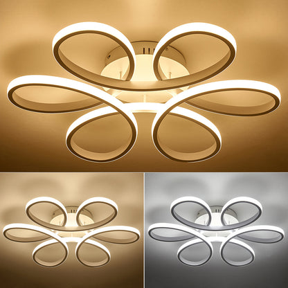 Modern Acrylic Light-adjusted Petal LED Semi Ceiling Light