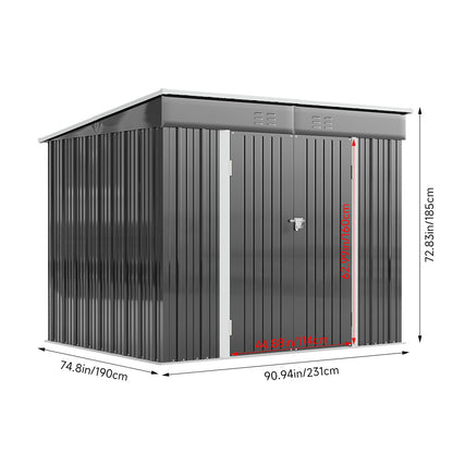 6x8FT Metal Garden Shed with Foundation