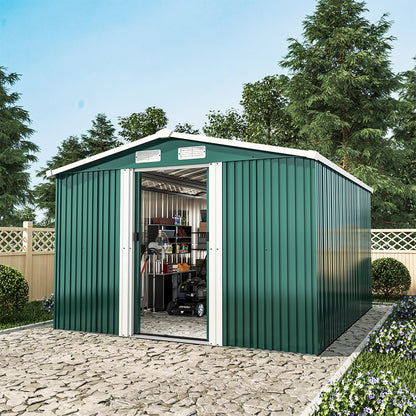 10x8 FT Large Metal Garden Tool Storage Shed