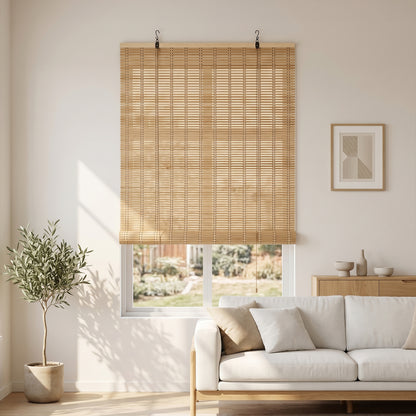 Natural Roll-Up Bamboo Blinds for Windows