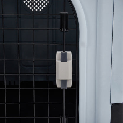 Weatherproof Plastic Dog House Kennel with Skylight and Door