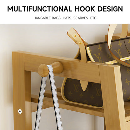 Bamboo Bedroom Garment Clothes Rack Natural