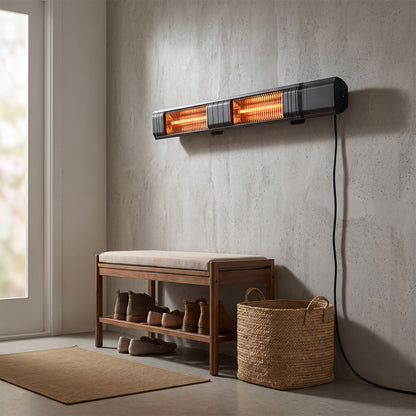 3000W Wall-Mounted Infrared Patio Heater with 9 Temperature Settings & 24H Timer