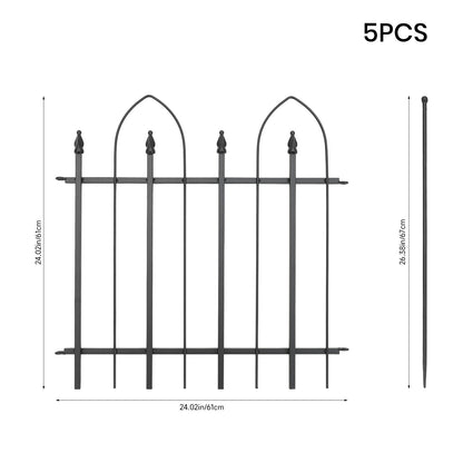 5-Pack Decorative Metal Garden Fence Panels