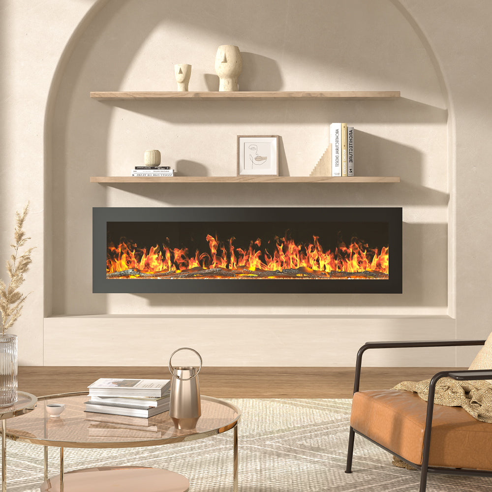 40/50/60 Inch Wall Mounted or Freestanding Electric Fire with 12 Flame Colours