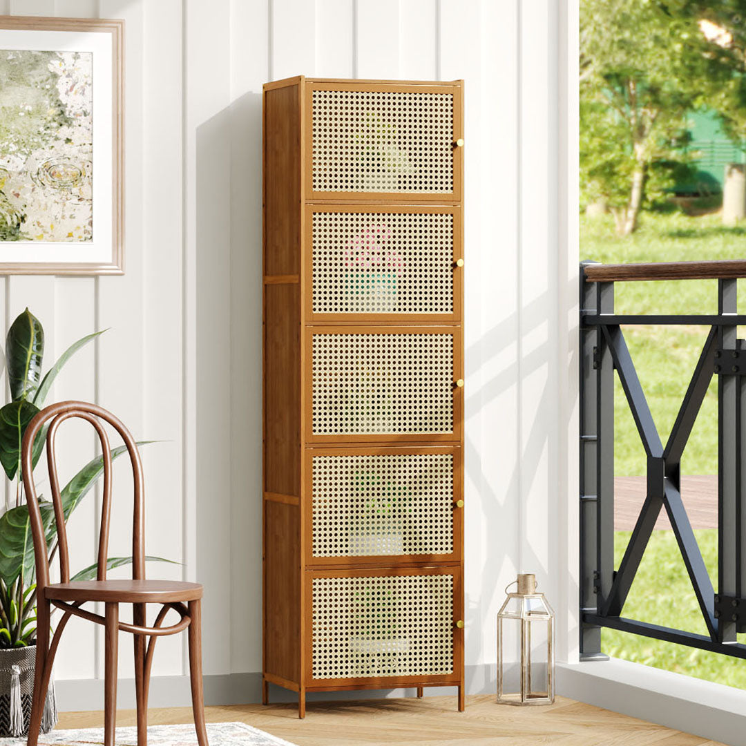 Narrow Bookcase Storage Cabinet with Doors