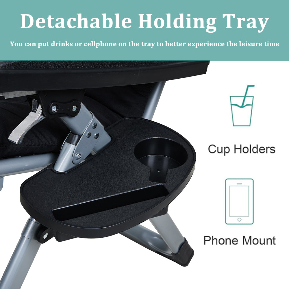 Zero Gravity Foldable Lounge Chair with Headrest & Cup Holder