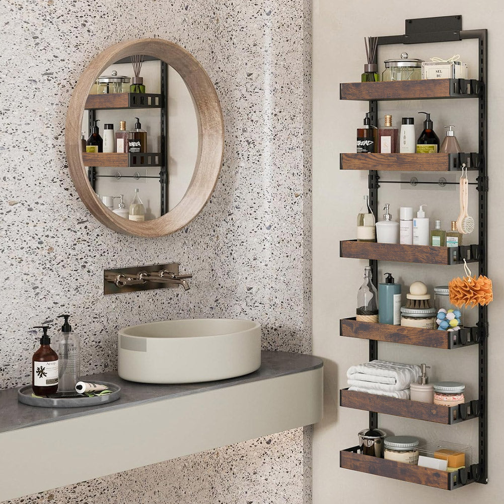 Steel and Wood Over-the-Door Kitchen Pantry Organizer