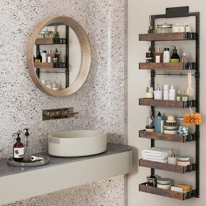 Steel and Wood Over-the-Door Kitchen Pantry Organizer